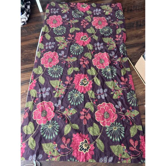 World Market Curtain Panel 48x84 inches Plum Floral Modern Botanicals - Picture 2 of 5